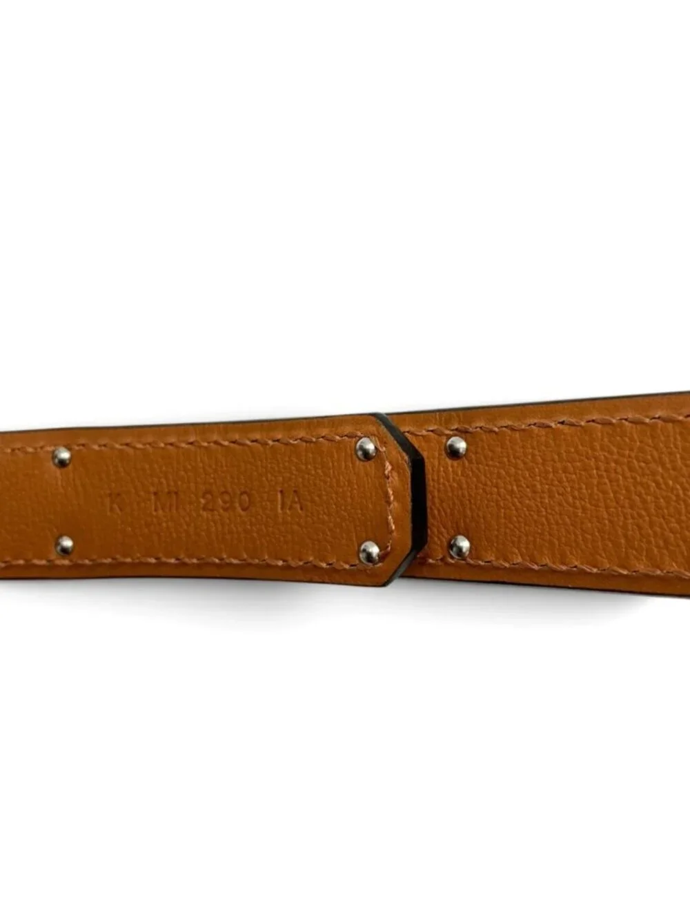 HERMES Metallic Leather Kelly 18 Adjustable Belt With Silver Hardware